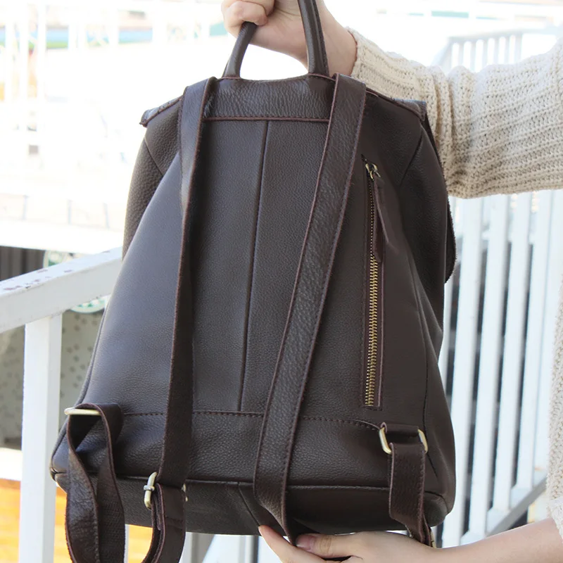 

YourSeason Casual Genuine Leather Women's Backpack 2021 Ladies First Layer Cowhide Simple Outdoor Travel Bags Large Capacity