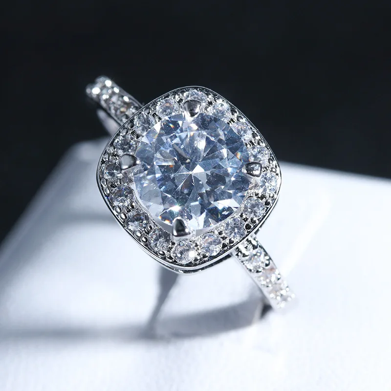 

Luxury Jewelry 925 Silver Diamond Ring925 Sterling Silver Ring for Women Anillos Christmas Diamond Wedding Ring for Women