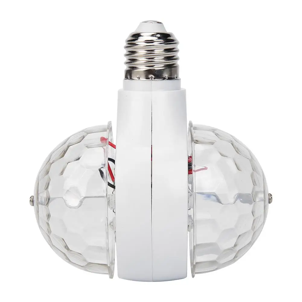 

E27 3W Double-headed Auto Rotating RGB LED Bulb Magic Ball DJ Disco Stage Light Energy Saving Durable High Brightness