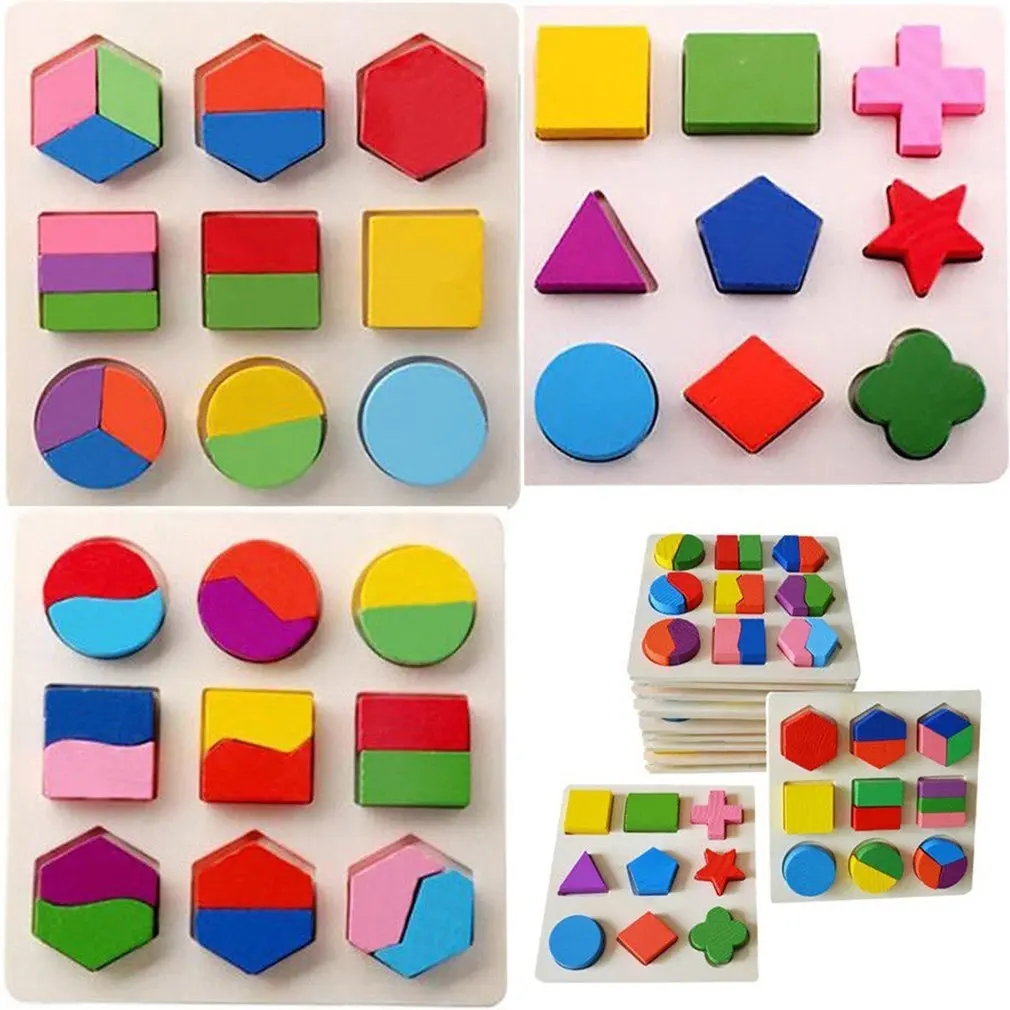 

Baby Wooden Geometry Block Puzzles Kids Cognitive Toy Early Learning Educational Toy Children Gift Brain Training