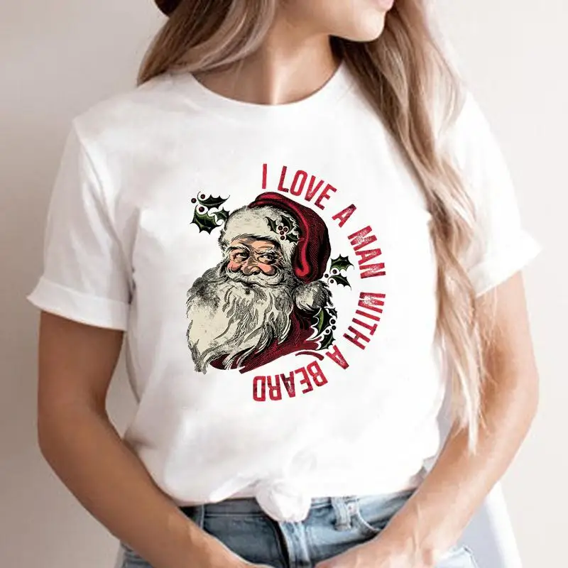 

T-shirt imprimé pour femme, haut avec motif de vin, amour, dessin animé, nouvel an, hiver, 2022