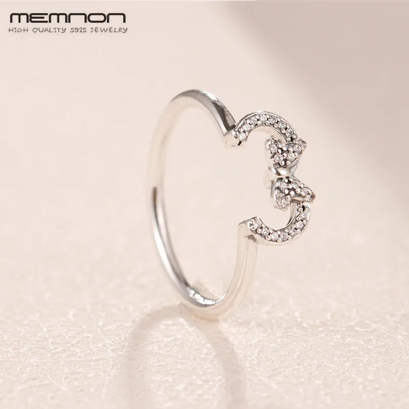 Женское рождественское кольцо Memnon серебряное с изображением мышки из