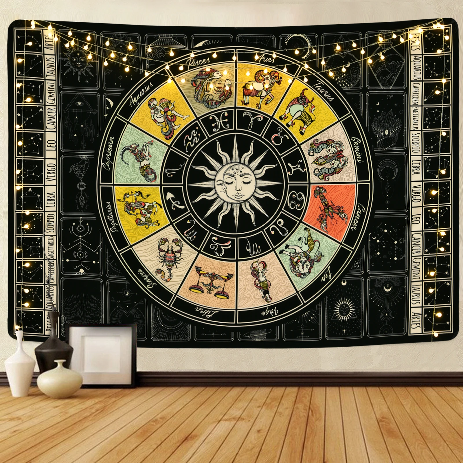 

Tarot Tapestry Skeleton Celestial Constellation Pattern Wall Decor Myth Aesthetics Wall Hanging Bedroom Dormitory Wall Tapestry