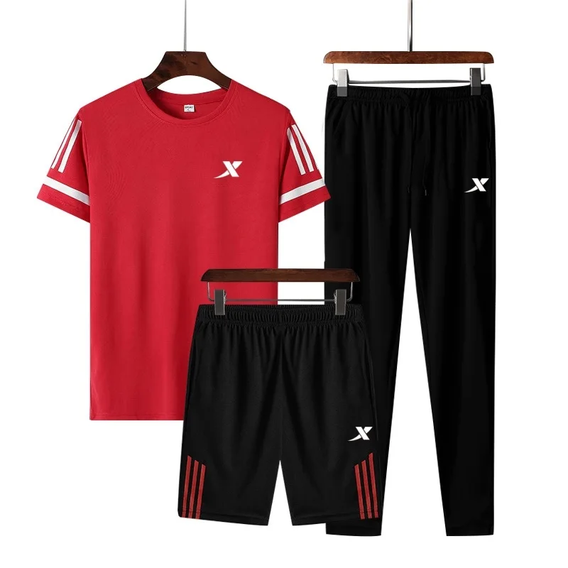 

Sports Suit Men's Summer New Short-Sleeved Five-Point Pants Quick-drying Fitness Clothes Running Leisure Outside
