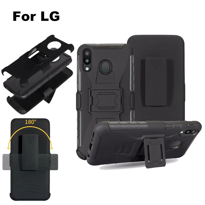Для LG v30 stylo 3 2 плюс 5 G8 THINQ Q STYLUS K10 V20 G7 G6 G5 для тяжелых условий эксплуатации противоударный Зажим на ремень прочная Противоударная подставка чехол