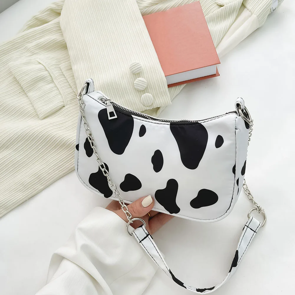 

Fashion Women Nylon Cow Pattern Printing Shoulder Underarm Tote Bag Purse