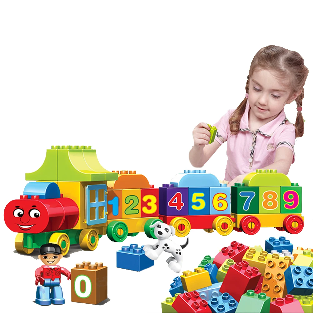 50 шт. ранние кубики для обучения большие частицы цифры поезд строительные