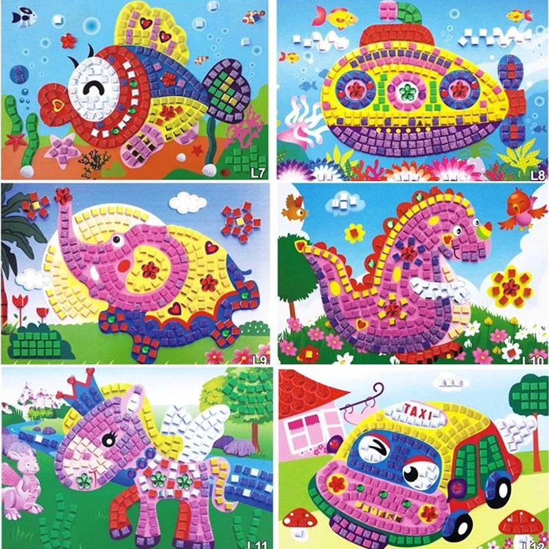 Ручной работы 3D Детские мозаичные наклейки DIY Пена и кристалл искусство EVA