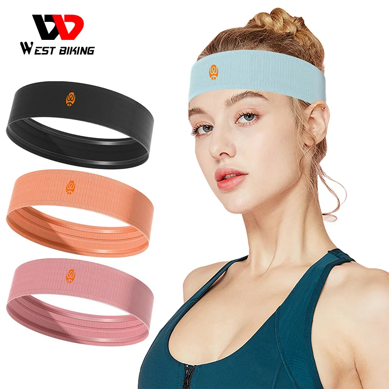 

WEST BIKING Sport Headband Cycling Running Non Slip Sweatband Moisture Wicking Fitness Yoga Headband Men Women Elastic Head Band