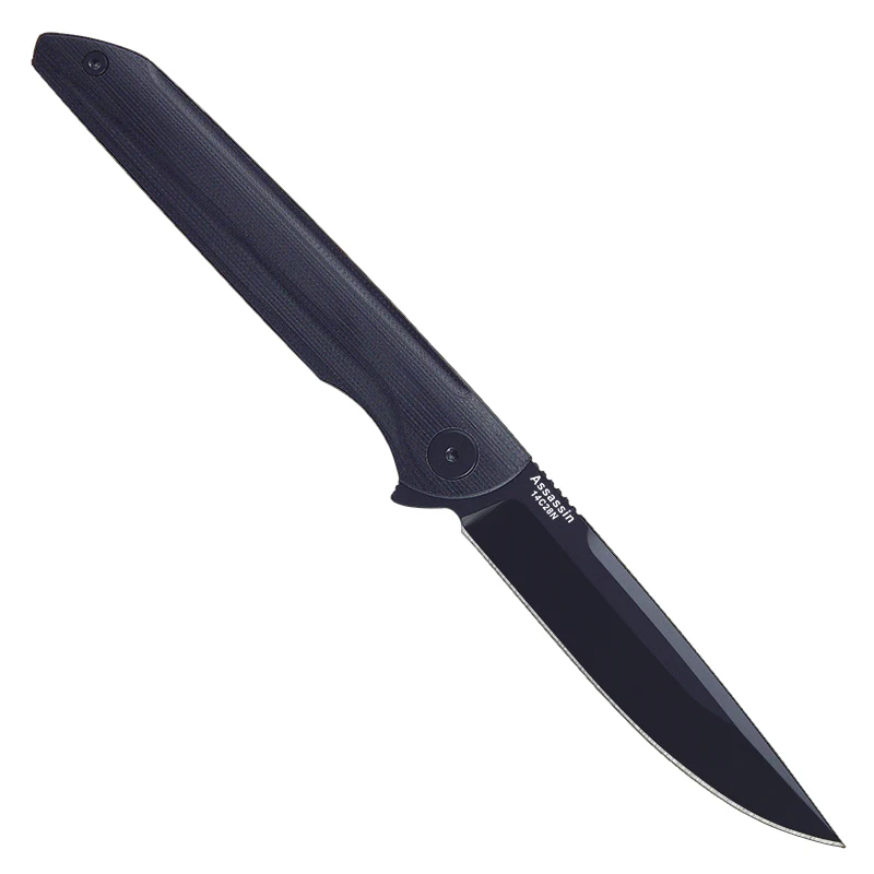 Black-Black titanium HARNDS CK9171 Assassin складываемый карманный нож для выживания Sandvik 14C28N Сталь G10 ручка для работы Пешие прогулки на открытом воздухе нож - Цвет: Black-Black titanium