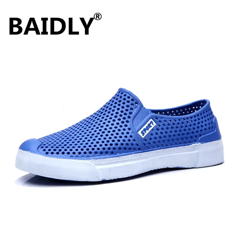 Летняя прозрачная обувь Пляжные сандалии унисекс Мужские тапочки с отверстиями