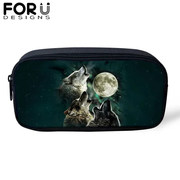 FORUDESIGNS/Сумка для карандашей пакет с рисунком волка из мультфильма для мальчика, Студенческая коробка для макияжа, дорожные кошельки, сумка для хранения канцелярских принадлежностей, защитный чехол - Цвет: CDWX3796K