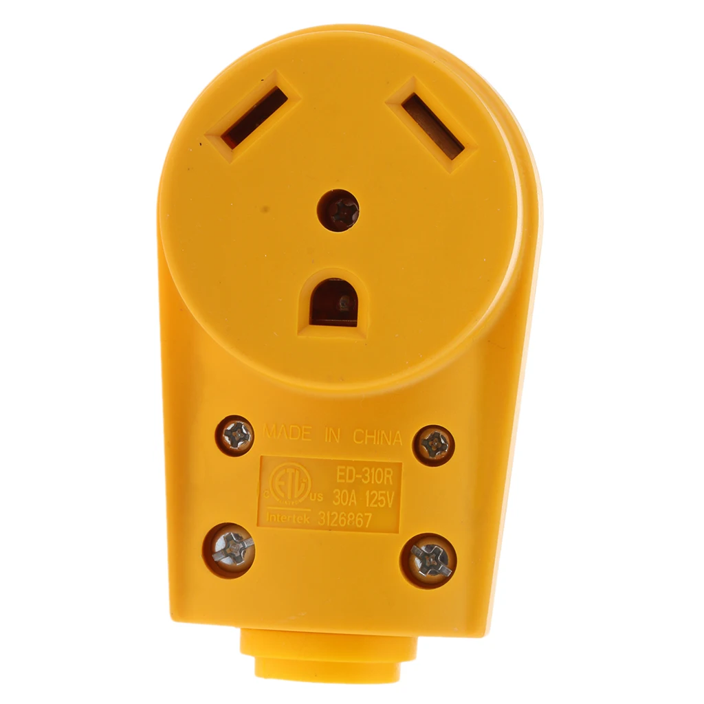 125 V/30Amp сверхмощный RV Замена Famale вилка с эргономичной ручкой желтый|Морское