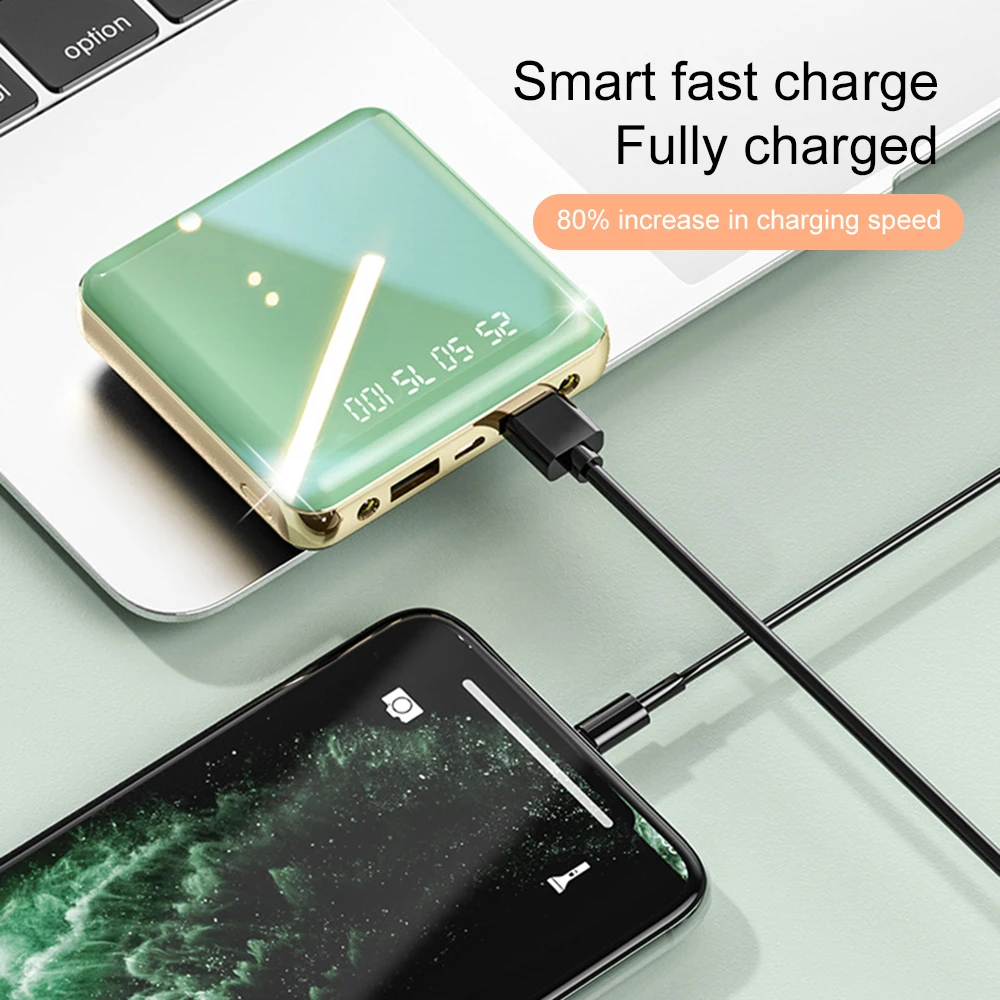 PINZHENG 20000mAh Mini Power Bank For Xiaomi Mi iPhone 11 Pro Max Portable Charger External Battery Fast Charging USB Powerbank | Мобильные