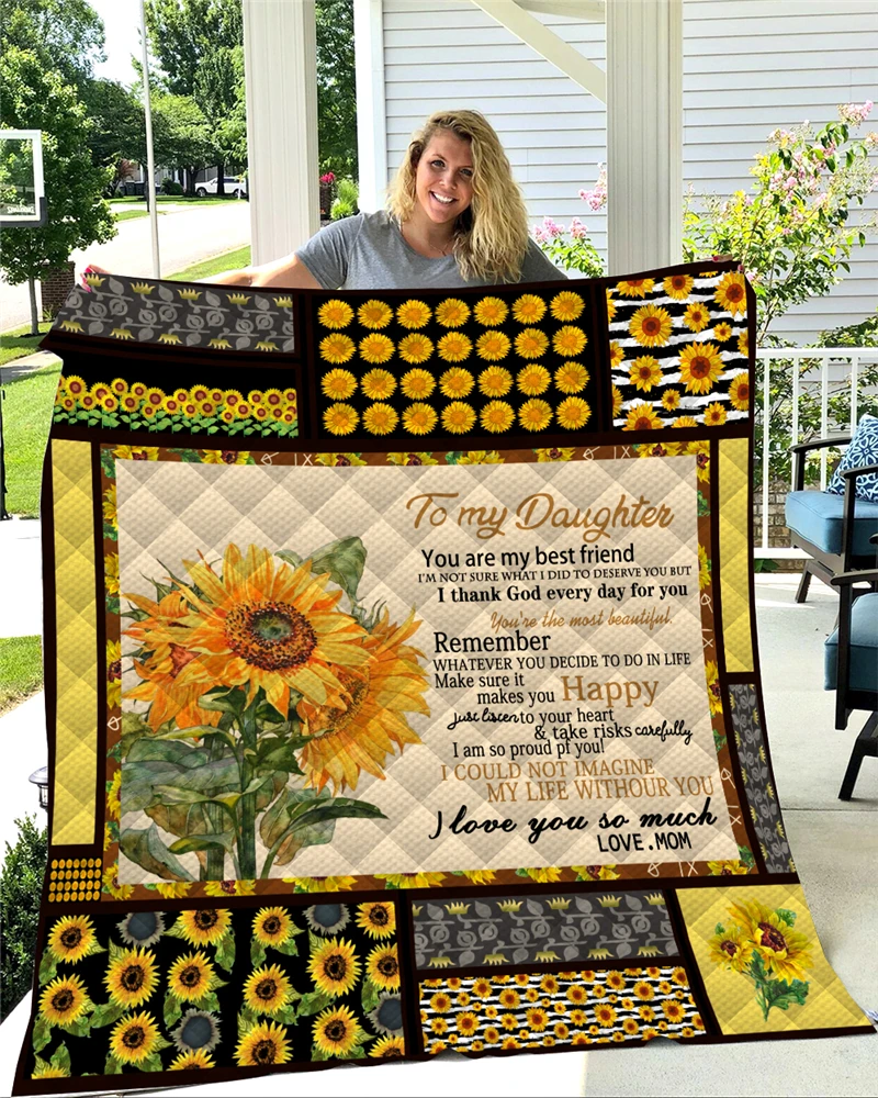 Одеяло с принтом подсолнуха домашнее покрывало одеяло королевского размера для