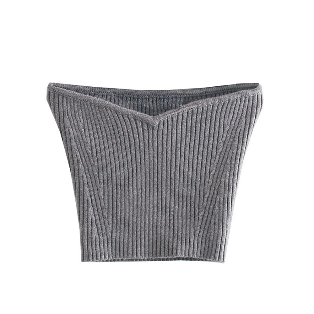 Новая модная трикотажная блузка без рукавов и с воротником для осени женская