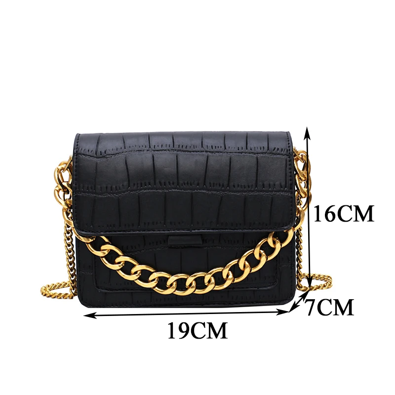 

Women Handbags Crocodile Pattern PU Leather Crossbody Bags for Female Shoulder Messenger Bag Fashion Casual Chain Solid Bag