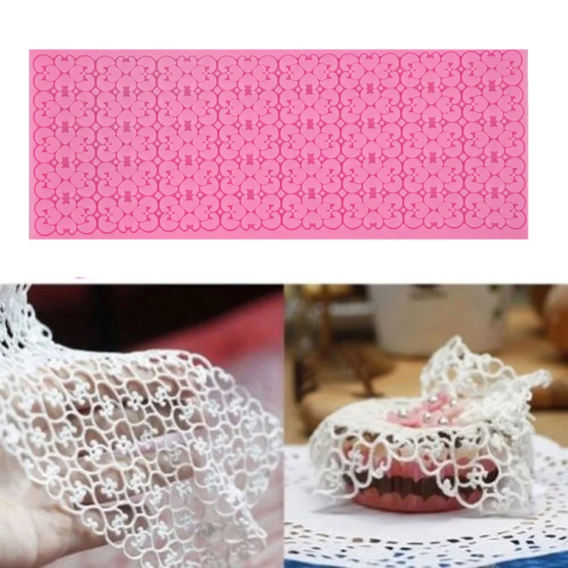 

1PCS Large Lace Silicone Mold Rectangle Sugar Craft Fondant Mat Cake Decorating Tools Cozinha