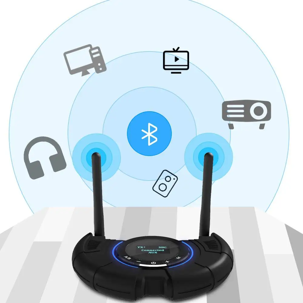 

Приемник-передатчик Bluetooth 5,0, дальность 100 м, 2 в 1, беспроводной стерео аудио-адаптер SPDIF с антенной для ТВ, ПК r57