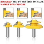 3 шт. 8 мм12 мм12,7 мм хвостовик 45 градусов клей Соединение древесины фрезы Набор 6 мм6,35 мм хвостовик вольфрамовый замок Торцовочные фрезы для древесины