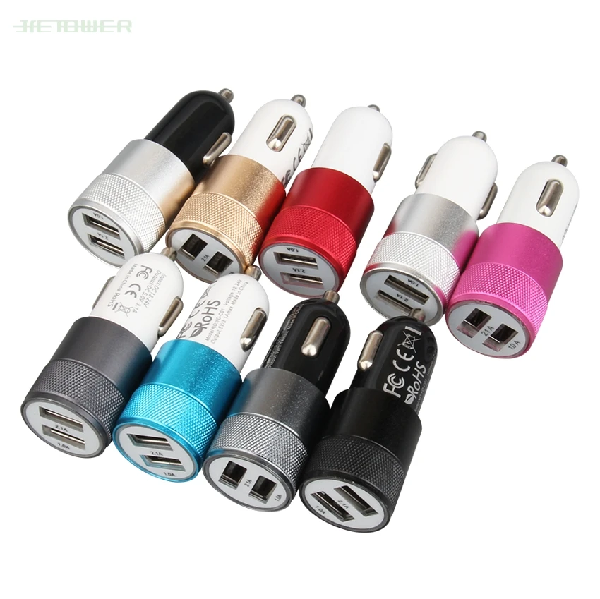 

Мини двойной USB Автомобильное быстрое зарядное устройство прикуриватель для Xiaomi Huawei 5V 3.1A автомобильное металлическое зарядное устройство ...