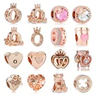 Новинка 2020, бесплатная доставка, 4 шт.лот, оптовая продажа, Микс, тыква, автомобиль, сердце, чашка, розовое золото, сделай сам, ювелирное изделие, бисер, Подходит для Pandora, амулеты, браслет X056