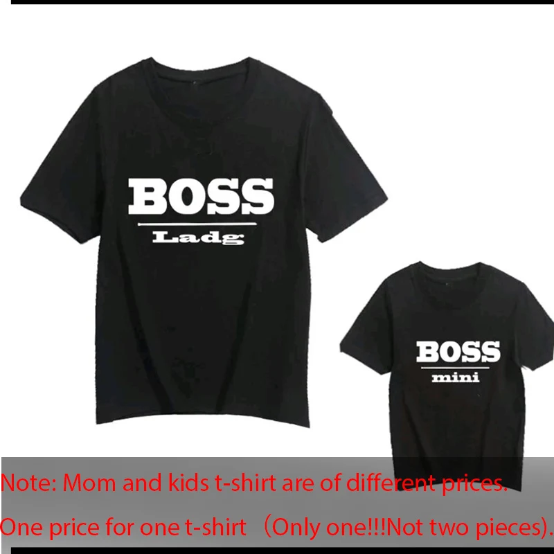 boss One piece price Новые Семейные комплекты футболка для женщин, сына, дочки, мамы топы для детей, Повседневная футболка для маленьких девочек и мальчиков - Цвет: boss One piece price