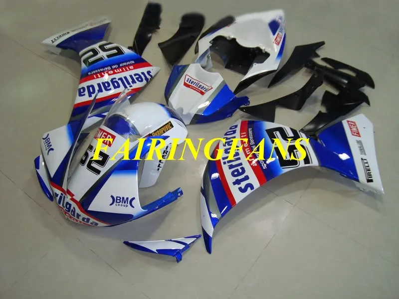Комплект обтекателей под давлением для YZFR1 09 10 11 12 YZF R1 YZF1000 2009 2010 2011 2012 белый синий