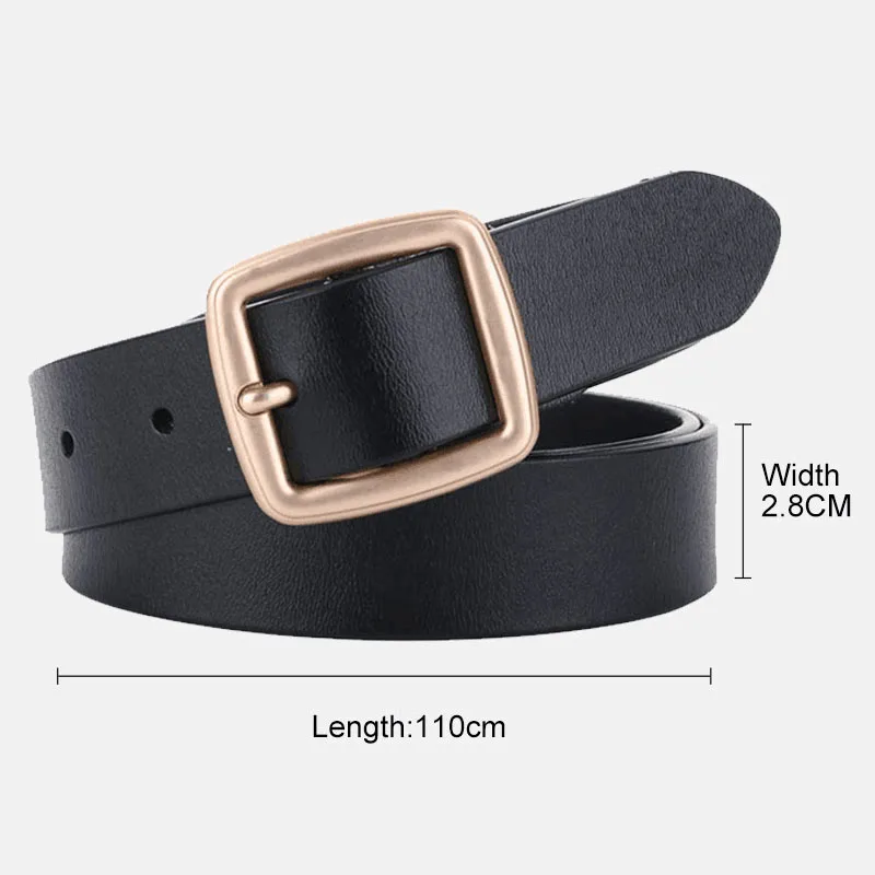 

Women Belts Luxury Brand 100% Genuine Leather High Quality Fashion Pin Buckle Waist Belt For Jeans Black White Brown