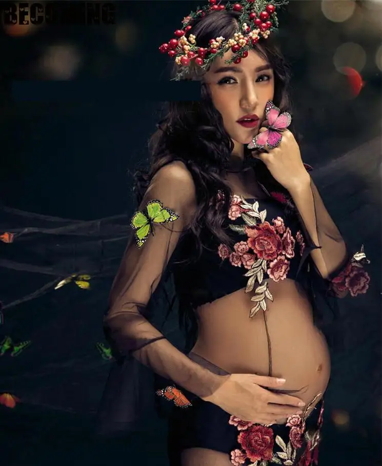 Длинное платье для беременных фото реквизит фотосессии беременных|Платья| |