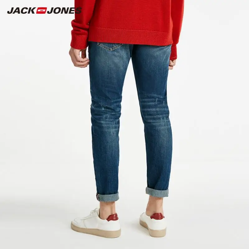 JackJones зимние мужские хлопковые классные потертые повседневные джинсы мужская одежда 218432512
