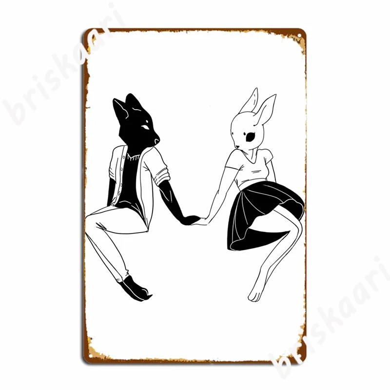 

Плакаты с изображением кролика волка, пара металлических знаков, клуба, дома, клуба, бара, оловянные плакаты с изображением знаков