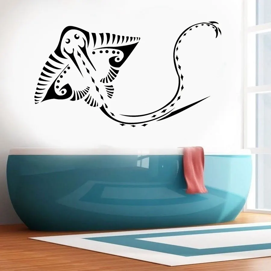Настенная виниловая наклейка Manta Ray в ванную комнату съемные водонепроницаемые