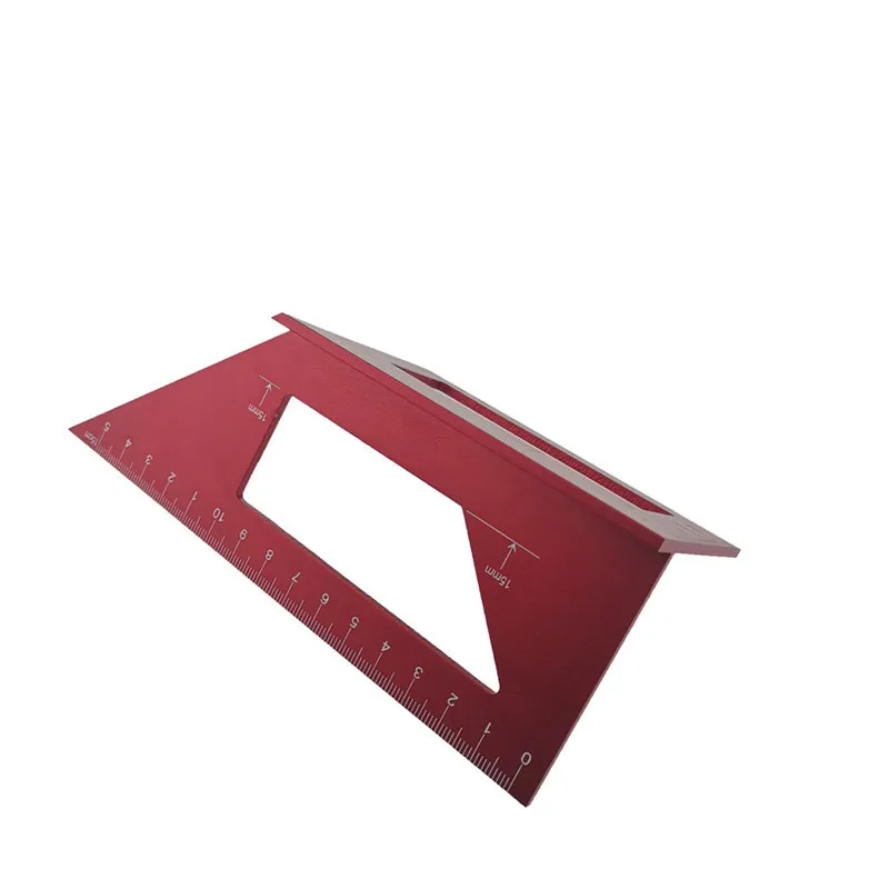 Красный многофункциональный угловой транспортир из алюминиевого сплава 45
