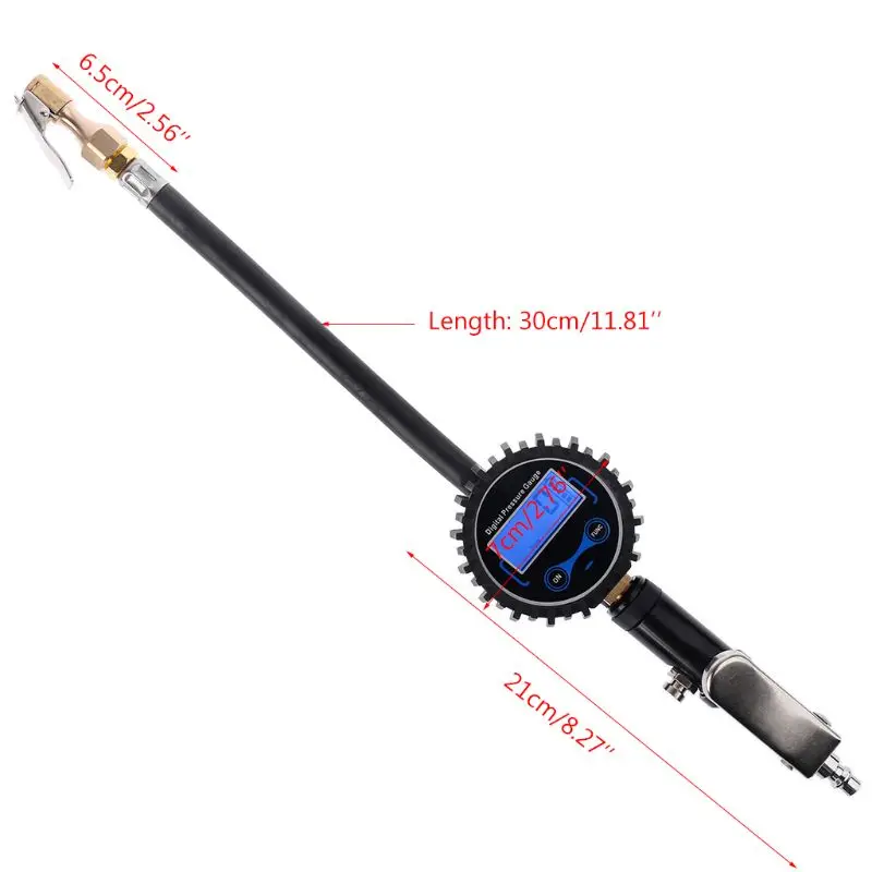 

Digital Air Tyre Tire Inflator w/ Pressure Gauge 200PSI Chuck for Truck/Car/Bike