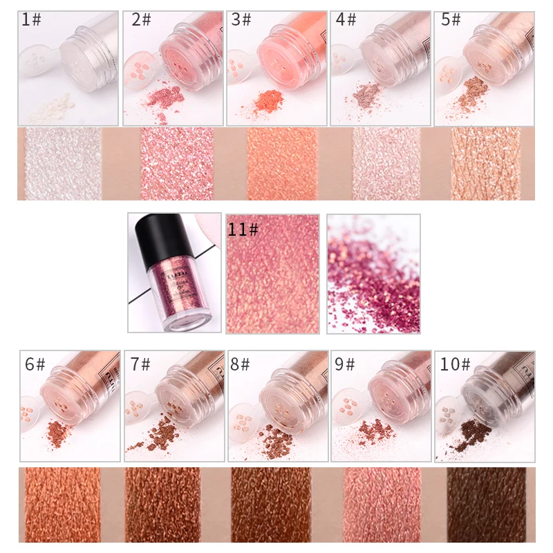 Блестящие тени для век TUTU пудра макияжа минеральный хайлайтер одноцветные