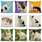 XUNYU милый чехол для подушки с японским рисунком Bobtail 45x45 см с животным принтом декоративный чехол для подушки DWM015