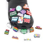 1 шт. мотивационные английские фразы, подвески для обуви, пряжки, ПВХ Croc JIBZ, сандалии, садовые сабо, аксессуары, украшение, рождественский подарок