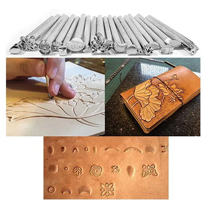 

50pcs/set Professional Leather Craft Tools Kit Home Hand Sewing Stitching Punch Carving Work Saddle Leathercraft Accessories