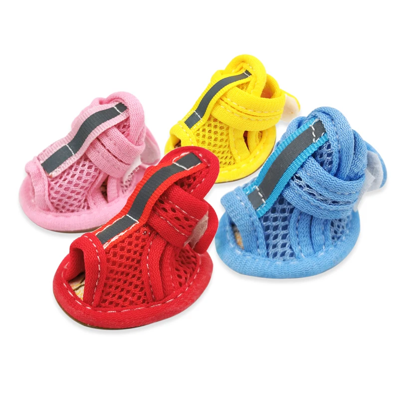 

Summer Candy Colors Dog Shoes Breathable Mesh Pet Puppy Shoes For Small Dogs Cats Cute Anti-Slip Chihuahua Pug Sandals Shoe