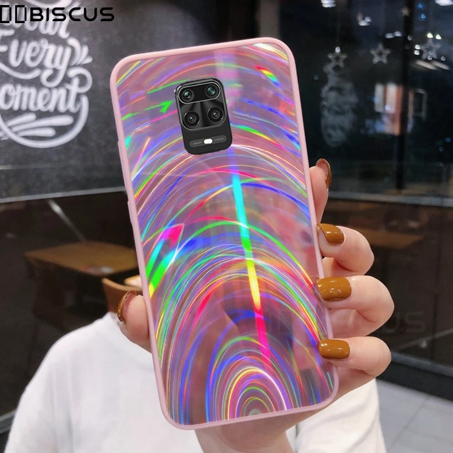 Радужное зеркало блестящий лазерный чехол для Xiaomi Redmi Note 9 Pro 9S 8 9A 9C мягкий с NFC Mi 10