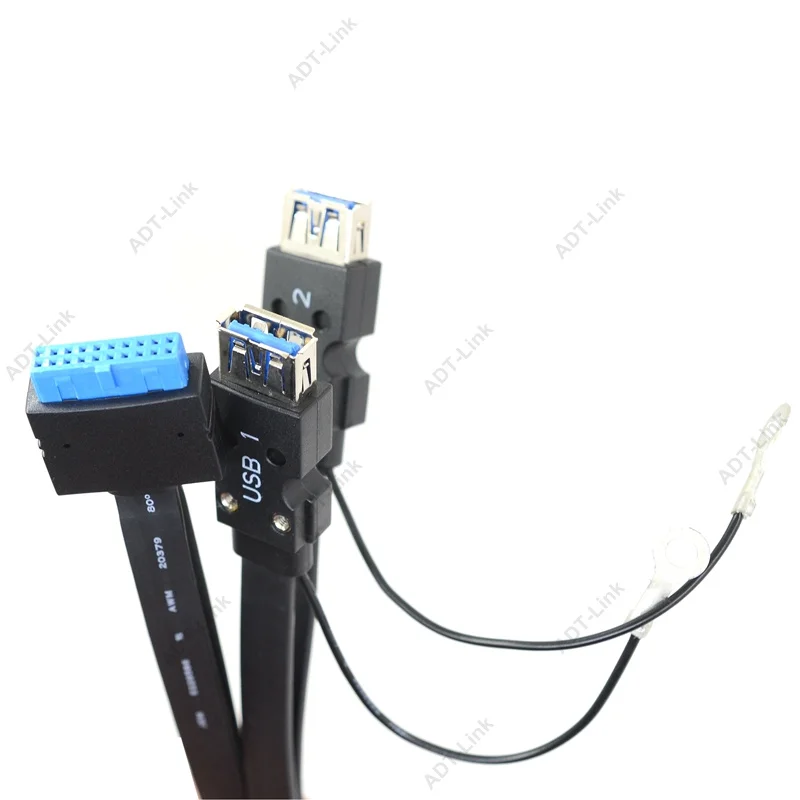 Соединитель USB 3 0 Панельное крепление с двумя портами гнездовой винтовой