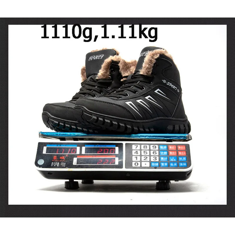

OUDINIAO Snow Winter Boots Men 2019 Casual Footwear Plush Fur Warm Mens Boots Winter Shoes Men Ankle Boots For Men Lace Up