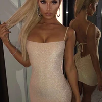 bling glitter sequin women strap mini dress ruched lace up backless bodycon sexy party club autumn winter elegant
