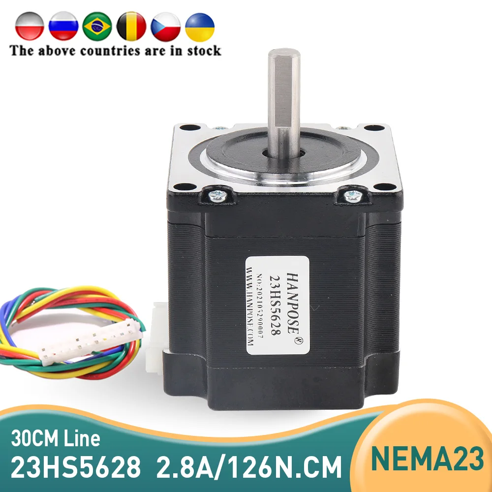 Бесплатная Доставка 5 шт. 23HS5628 Nema 23 шагового двигателя 57 двигатель NEMA23 шаговый 2.8A