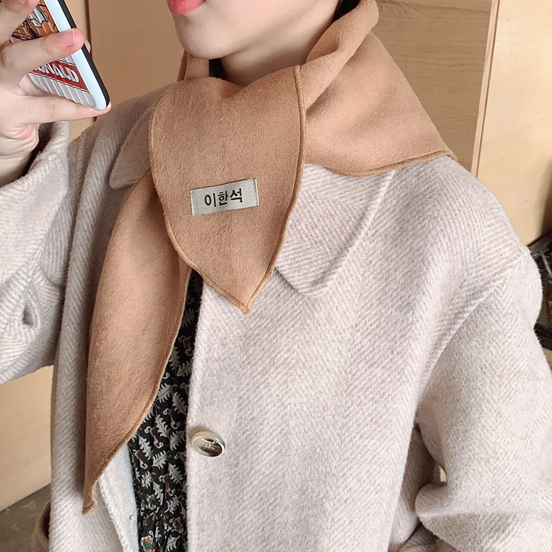 

Winter Solid Cashmere Scarf Women Double-Sided Shawl Wraps