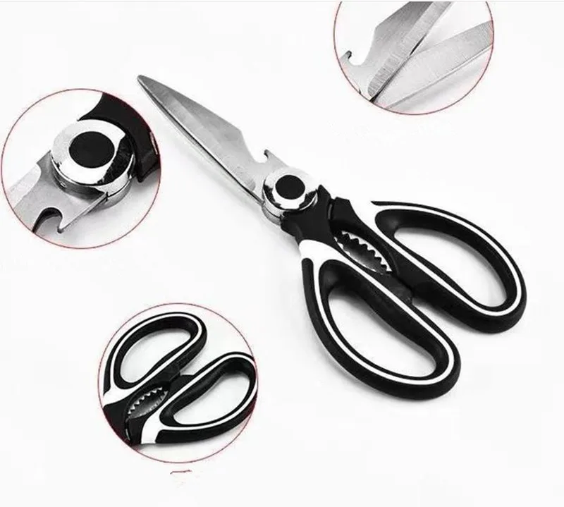

Multi-Purpose Kitchen Scissors Stainless Steel Household Food Chicken Bone Scissors Retro Panda Scissors