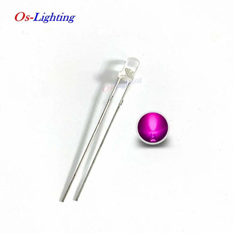 

1000PCS F3 3MM PINK LED 3000-4000MCD Light Emitting Diode Transparent WATER CLEAR Lamp 20mA 3V