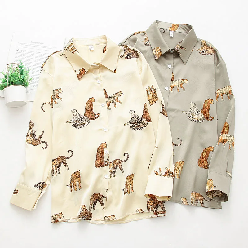 2020 зимняя и осенняя рубашка с длинным рукавом и леопардовым принтом от AliExpress WW