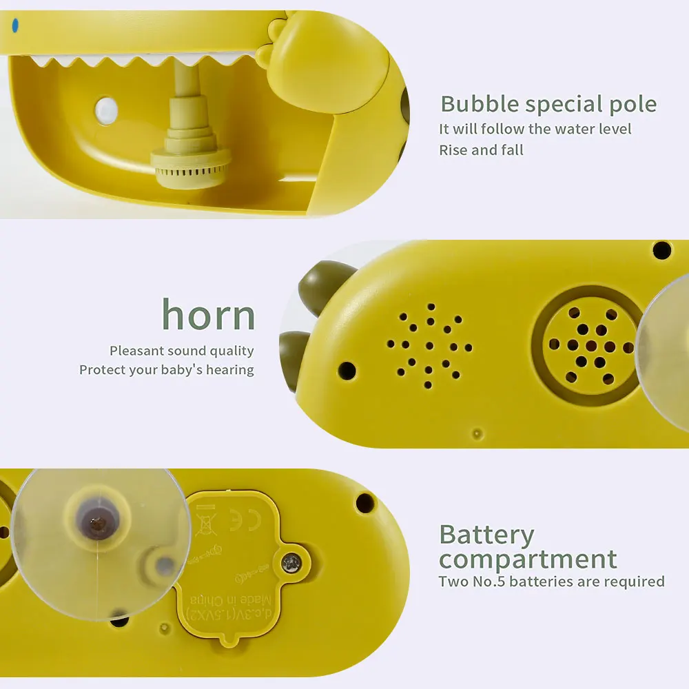 

Automatic Dinosaur Bubble Machine Automatic Blower Maker Gifts Bath Toys Bubble Gun Baby Bath Toys Outdoor Party Game Kids